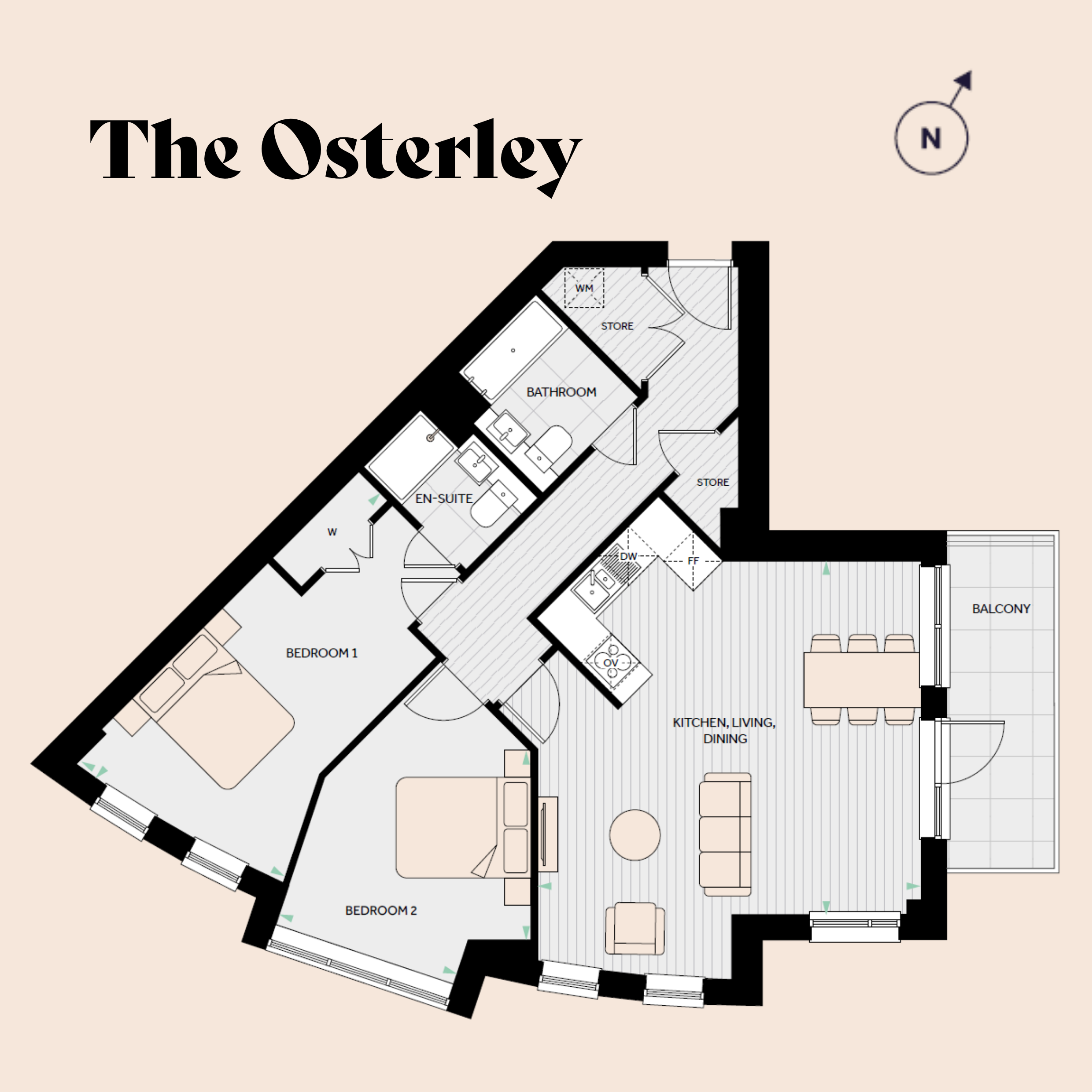 Floorplan for The Osterley at The Hue, Fourth floor